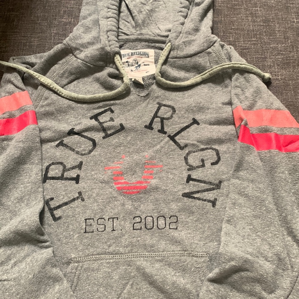 True religion distressed hoodie
